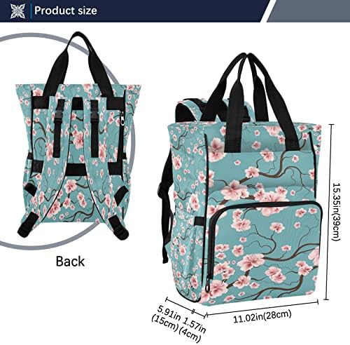 Mnsruu cvjetna pelena ruksak Baby Pelena torba, vreća s leptirom pelena s maramicama bočni džep, dječja kolica, torba za pelene, 18
