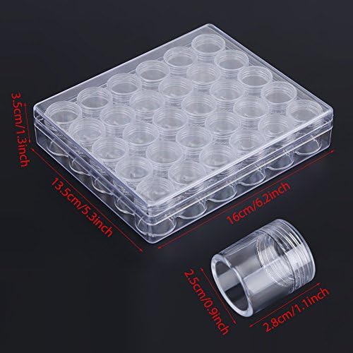 Mala okrugla posuda, 30 komada prozirnih plastičnih perli za nakit za pohranu s pravokutnom kutijom za izradu noktiju