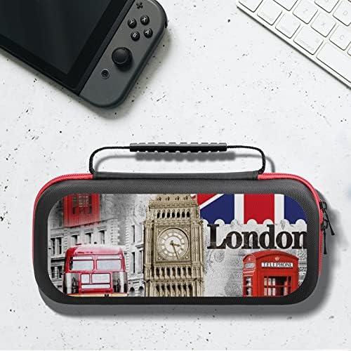 London Big Ben UK Britanska zastava za nošenje za Switch prijenosna torbica za putničke pohrane Tvrda torbica za dodatke i igre