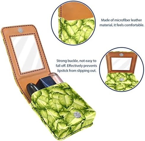 Zeleno lišće prijenosni mini šminka ruž za usne ključ putna torbica od PU kože Sjajilo za usne torba za žene djevojke
