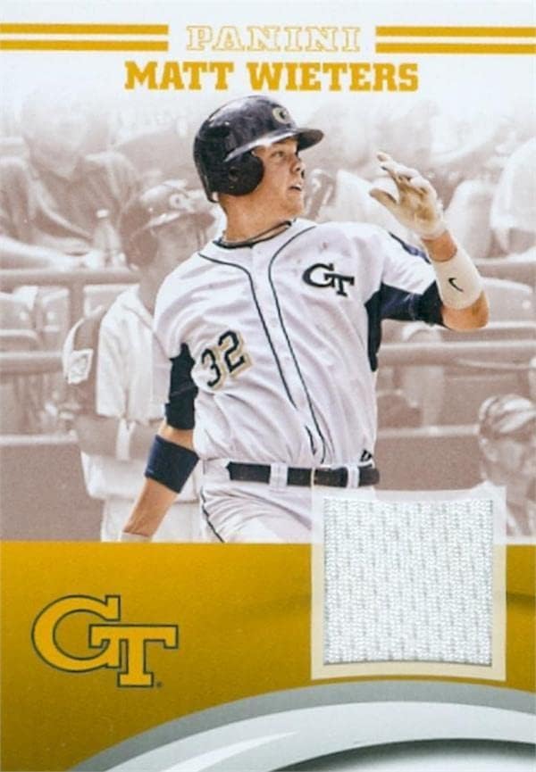 Matt Wieters igrač istrošen Jersey Patch Baseball Card Panini Team Collection MW -GT - MLB igra korištena dresova