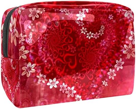 Torba za šminku za putnicu vodootporna kozmetička torba toaletna vrećica za to vrećice za žene i djevojke, Valentinovo ružičasto cvijeće