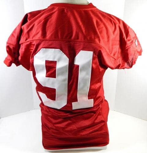 Krajem 80 -ih početkom 90 -ih San Francisco 49ers 91 Igra izdana Red Jersey 50 DP26886 - Nepotpisana NFL igra korištena dresova