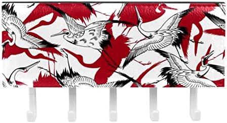 Guerotkr kuke za vješanje, ljepljive kuke, zidne kuke za viseće, japanske ptičje crvene dizalice uzorak