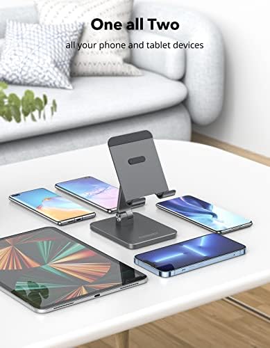 Threy tablet postolje, stalak za mobitel, metalni podesivi držač telefona za stol kompatibilan s iPhoneom 13/11/11/XS/8/7/6, iPad Pro,
