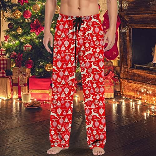 Buffalo Plaid pidžama hlače rastezanje struka Santa Claus Grafički PJS Spavanje udobno casual salon za izvlačenje za muškarce