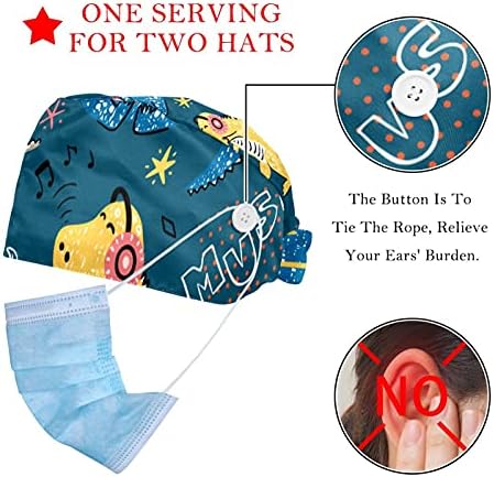 2 pakiranja Corgi Dog Podesiva radna kapica s gumbom za znoj za medicinske sestre žene konjski šešir