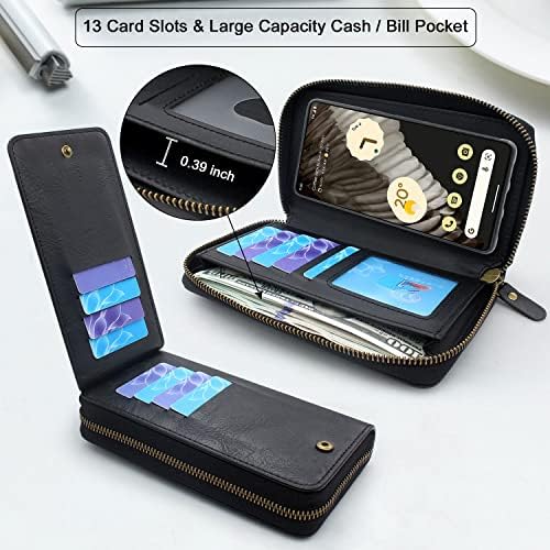 Kompatibilan s paketom od 7 do 5 do dva patentna zatvarača odvojiva magnetska kožna torbica za novčanik za telefon