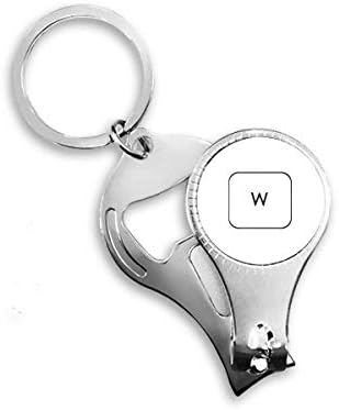 Simbol tipkovnice W Art Deco Poklon modni nokat za nokat za nokat ring za ključ za ključeve otvarač za bočicu