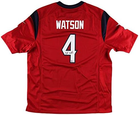 Deshaun Watson potpisao je Houston Texans Nike Elite Red NFL Jersey - Autografirani NFL dresovi