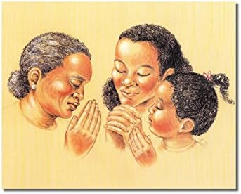 Afroamerička crna crna tri generacije žena moleći zid slika 8x10 art print