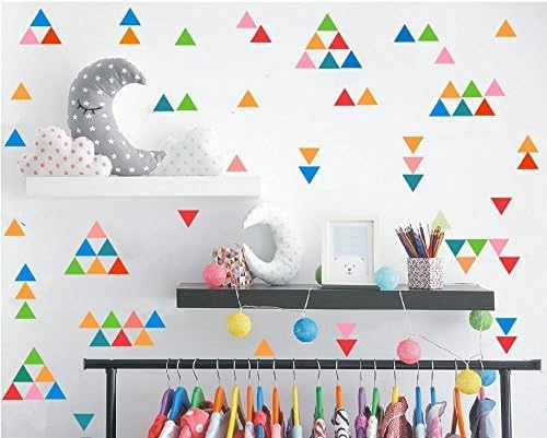 Višebojni trokuti naljepnica zidna naljepnica -složeni trokuti na zid za djecu -Nursery dječje spavaće sobe naljepnica za dekor kuće