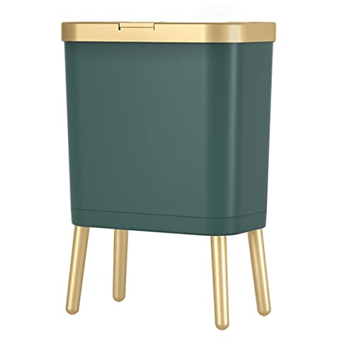15L zlatna kuhinjska i kupaonska kanta za smeće četveronožna plastična uska kanta za smeće s visokom nogom i poklopcem