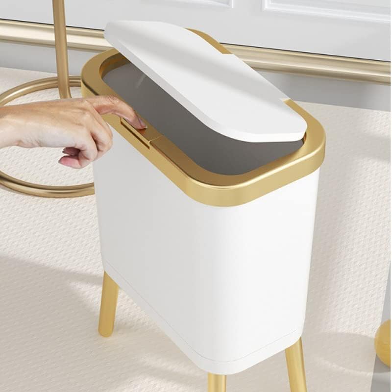 N/A 15L Zlatna luksuzna kanta za smeće velikog kapaciteta za kuhinjsku kupaonicu kreativna plastika visokih stopala