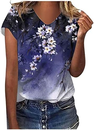 Ženske tiskane majice Okrugli vrat Osnovna bluza s kratkim rukavima ljeto udobna modna ležerna labava tinejdžera vrhova
