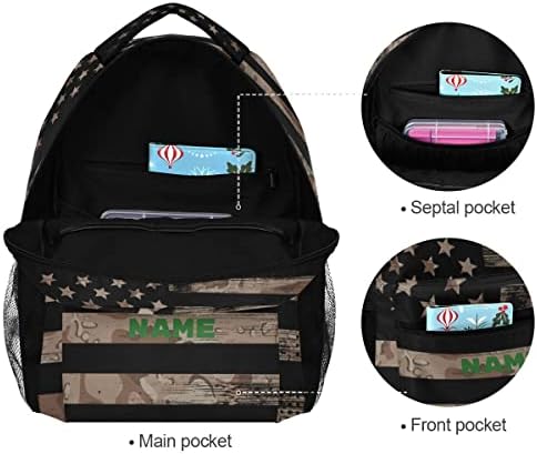 Alaza Custom USA Flag Desert Camo Backpack Prilagođeni personalizirani prijenosni iPad iPad Tablet Travel School torba s više džepova