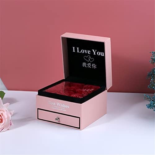 Olimy Valentinovo cvjetni nakit poklon kutija ruža ogrlica dvostruka ladica za kutiju za kancelarij za mamu djevojke pokloni djevojke