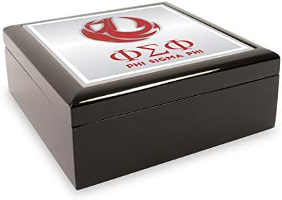 GreekLife.Sore Phi Sigma Phi Keepsake Box Drvena ukrasna kutija za nakit za nakit