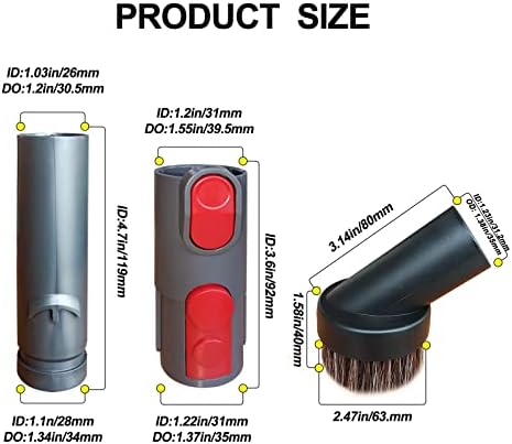Adapter za vakuum mlaznice za zube od dlake divljeg tuvisin za usisivač Dyson V15, V11, V10, V8, V7, V6, Okrugla mlaznica za vakuum