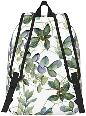 Aseelo zeleni eukaliptus lišće tiskano casual platno ruksak laptop torba, muška i ženska školska torba za slobodno vrijeme