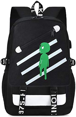 Junlion Anime Laptop Ruksak za dječake, Alien školske torbe za knjige za tinejdžere