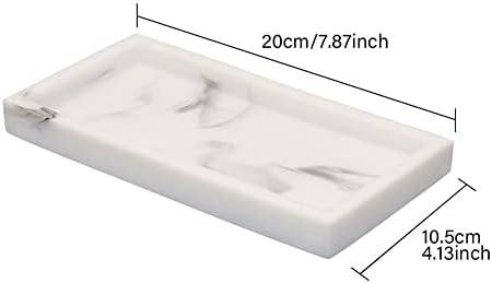 Wxxgy mramorna tekstura pravokutna ploča Countertop Cosmetic Storage stalak za kupaonicu Kućno mjesto za skladištenje Anti Slip smole/bijela/jedna