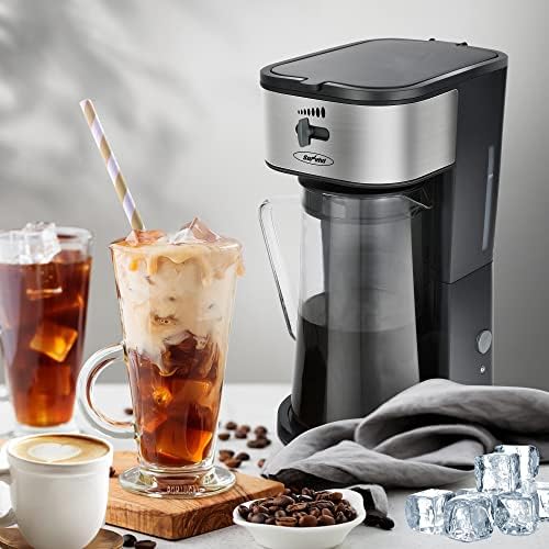 Sunvivi ledeni aparat za čaj i ledeni aparat za kavu, sustav za pripremu kave za kavu i čaj od 3 u-1 s 3 staklene bacača, komora za