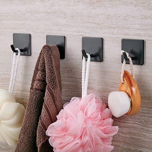 Vista zidne kuke ljepljiva kuka od nehrđajućeg čelika crne ljepljive kuke za viseću odjeću za ručnike šeširi spavaća soba kupaonica