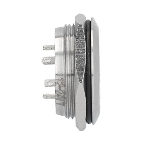FTVogue 5PCS Momentalni prekidač gumba od nehrđajućeg čelika Automatsko resetiranje Ultra tankih vodootpornih s LED 25 mm [DC12 ~ 24V],