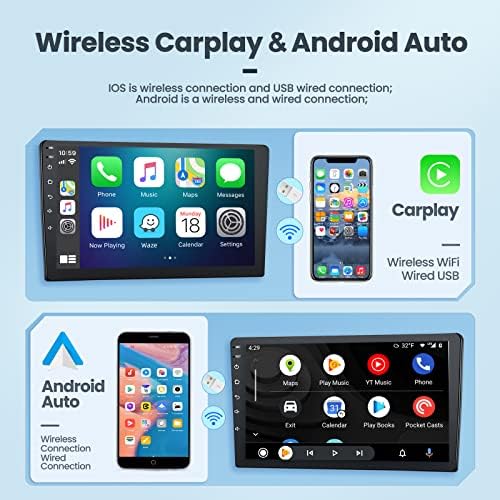 Auto stereo LORPHEIR Android 11 s bežičnim Carplay / Android Auto G 10,1 Double Din osjetljiv na dodir auto-radio sa Bluetooth GPS