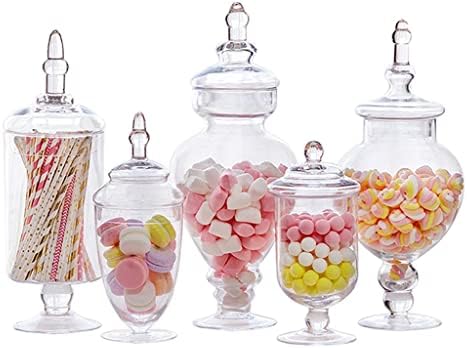 5pcs staklenka za slatkiše desertne boce za pohranu slatkiša staklenke za pohranu staklenih posuda pokriveni dekor stola za svadbene
